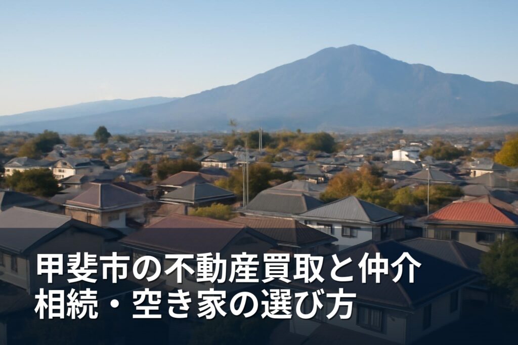 甲斐市で納得する不動産買取と仲介の違いと選び方（相続・空き家向け）