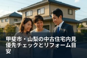 甲斐市・山梨で中古住宅の内見チェックリスト｜価格とリフォーム目安