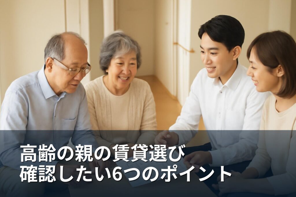 高齢の親のための賃貸選び｜確認したい6つのポイント