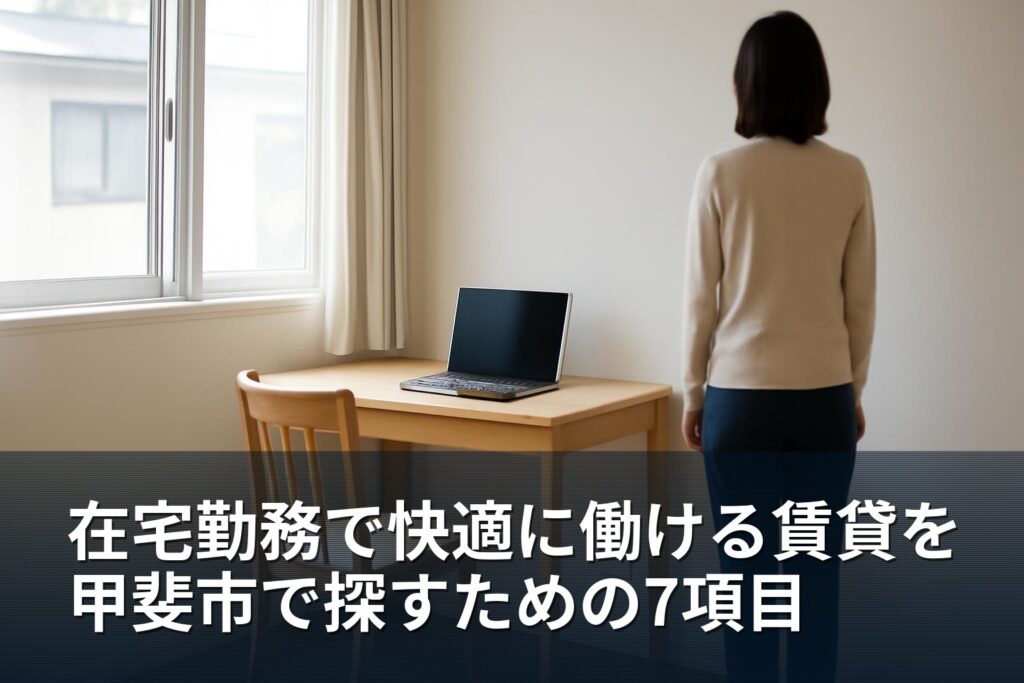 在宅勤務に対応する賃貸の選び方｜甲斐市で快適に働ける部屋の確認7項目