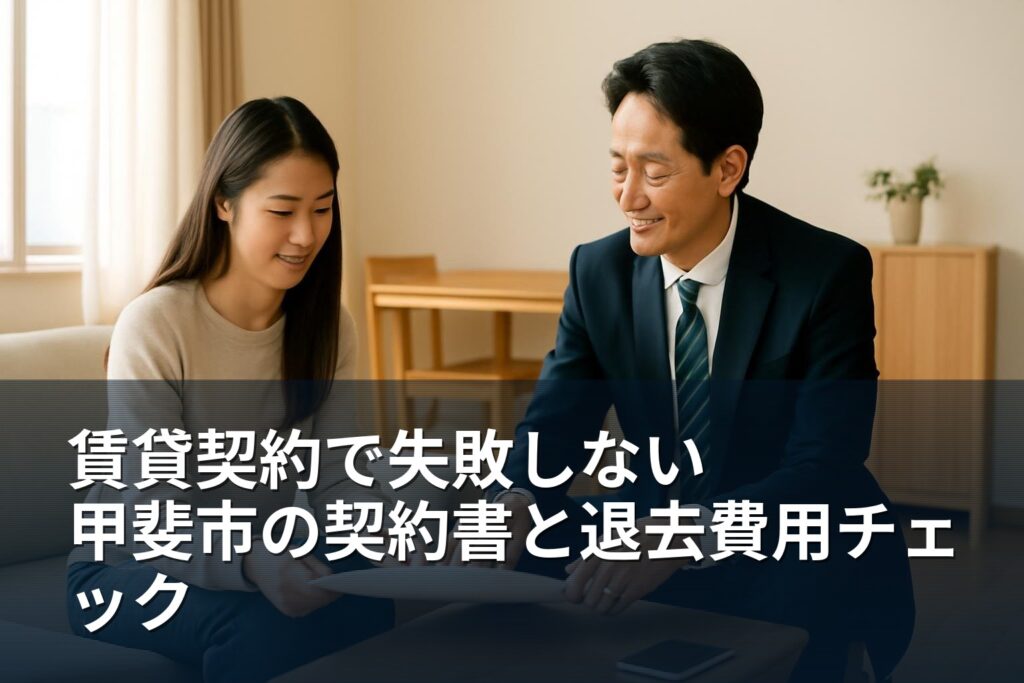 賃貸契約で失敗しないために：甲斐市で確認したい契約書と退去費用