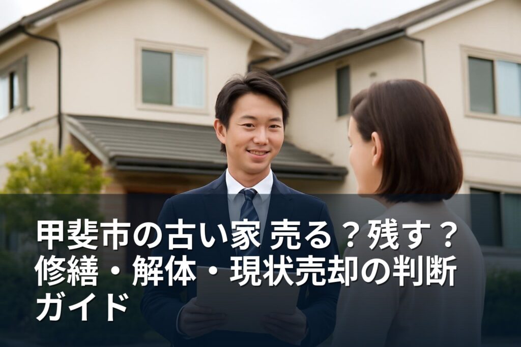 甲斐市で古い家を売るか残すか？修繕・解体・現状売却の判断ガイド